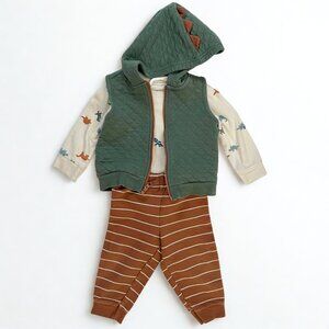Carter’s 3-Piece Dinosaur Vest Set, Size 12 Months